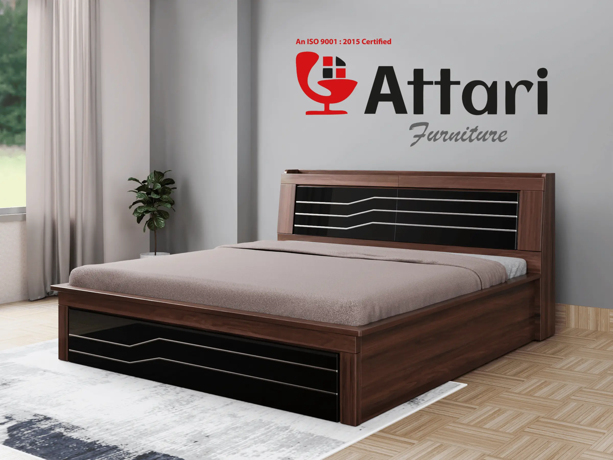 Attari Modern Wooden Cot (Model 2)