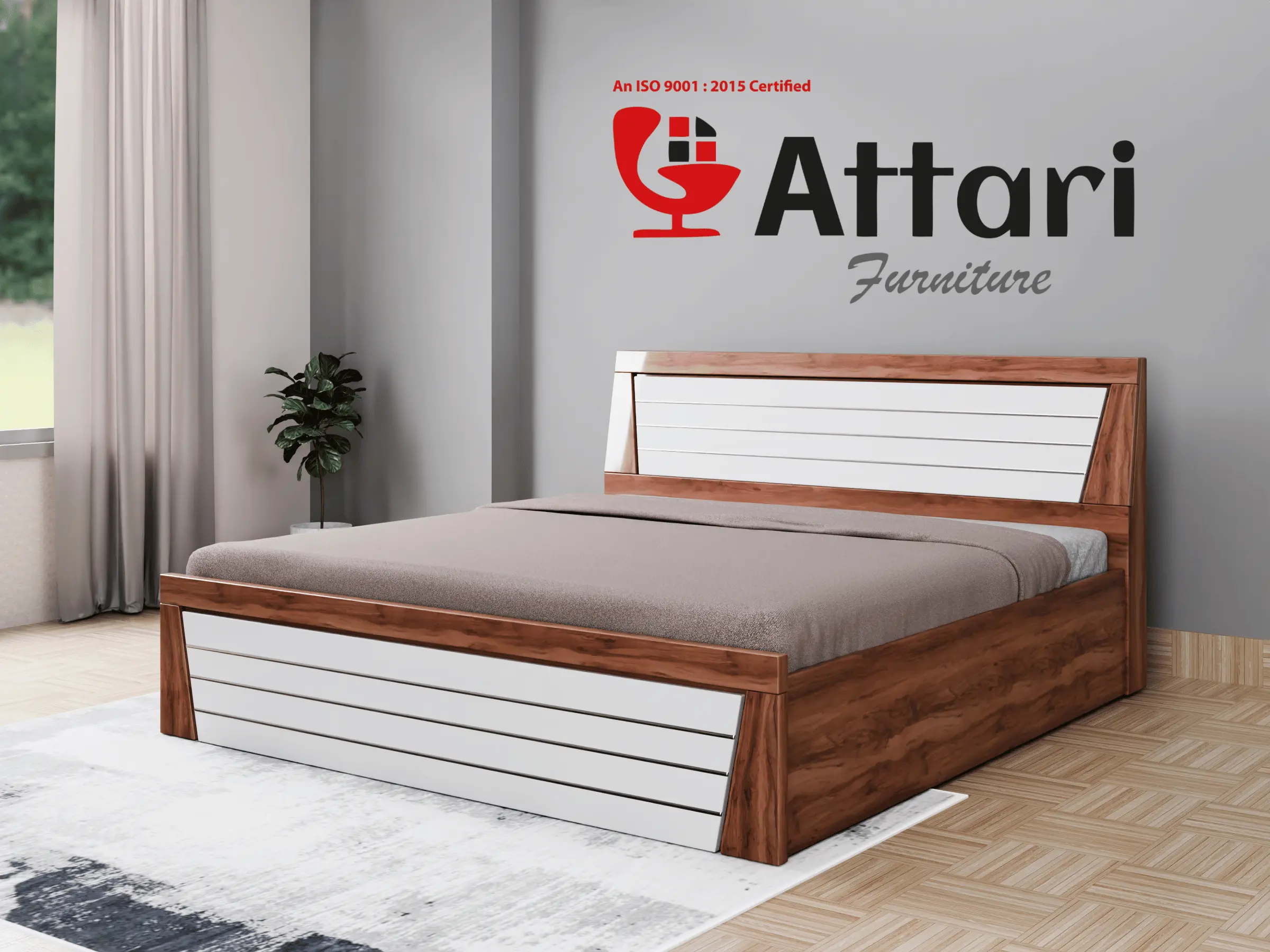 Attari Modern Wooden Cot (Model 3)