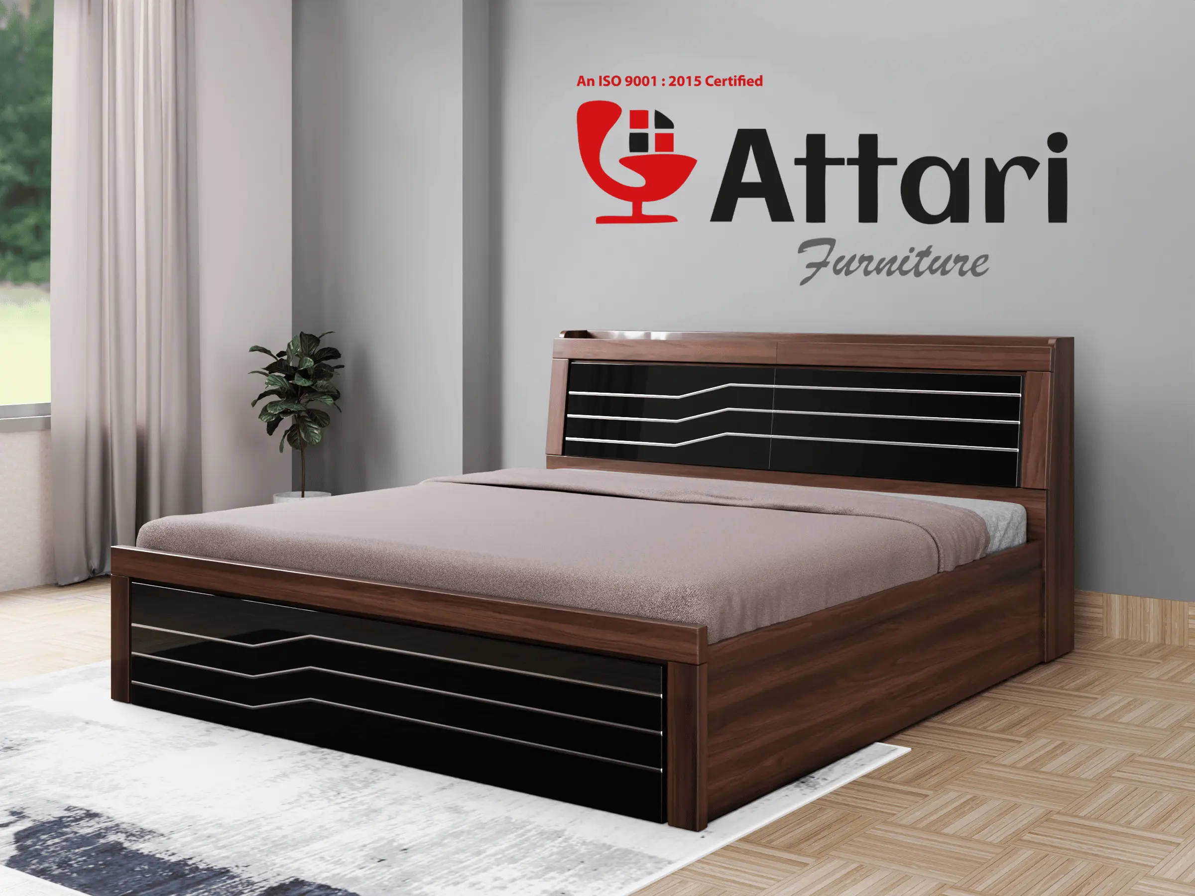 Attari Modern Wooden Cot (Model 4)